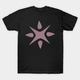 Large Geometric abstract snowflake in mauve T-Shirt